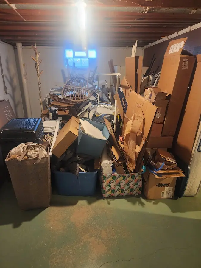 Roll-off dumpster container at job site for 8 Yard Dumpster Rental in Tobyhanna